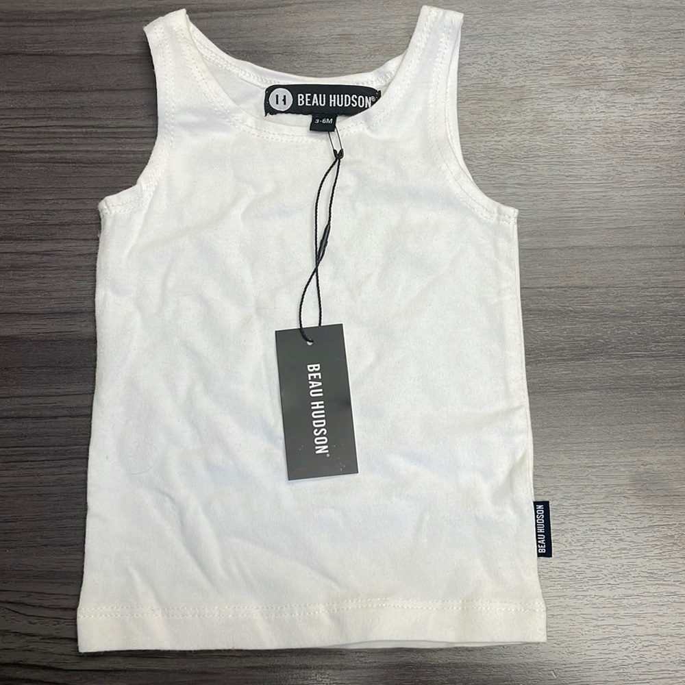 BEAU HUDSON White Baby Tank Top